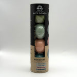 Pacha Soap Co signature bath bombs in a cylindrical packaging on a white background