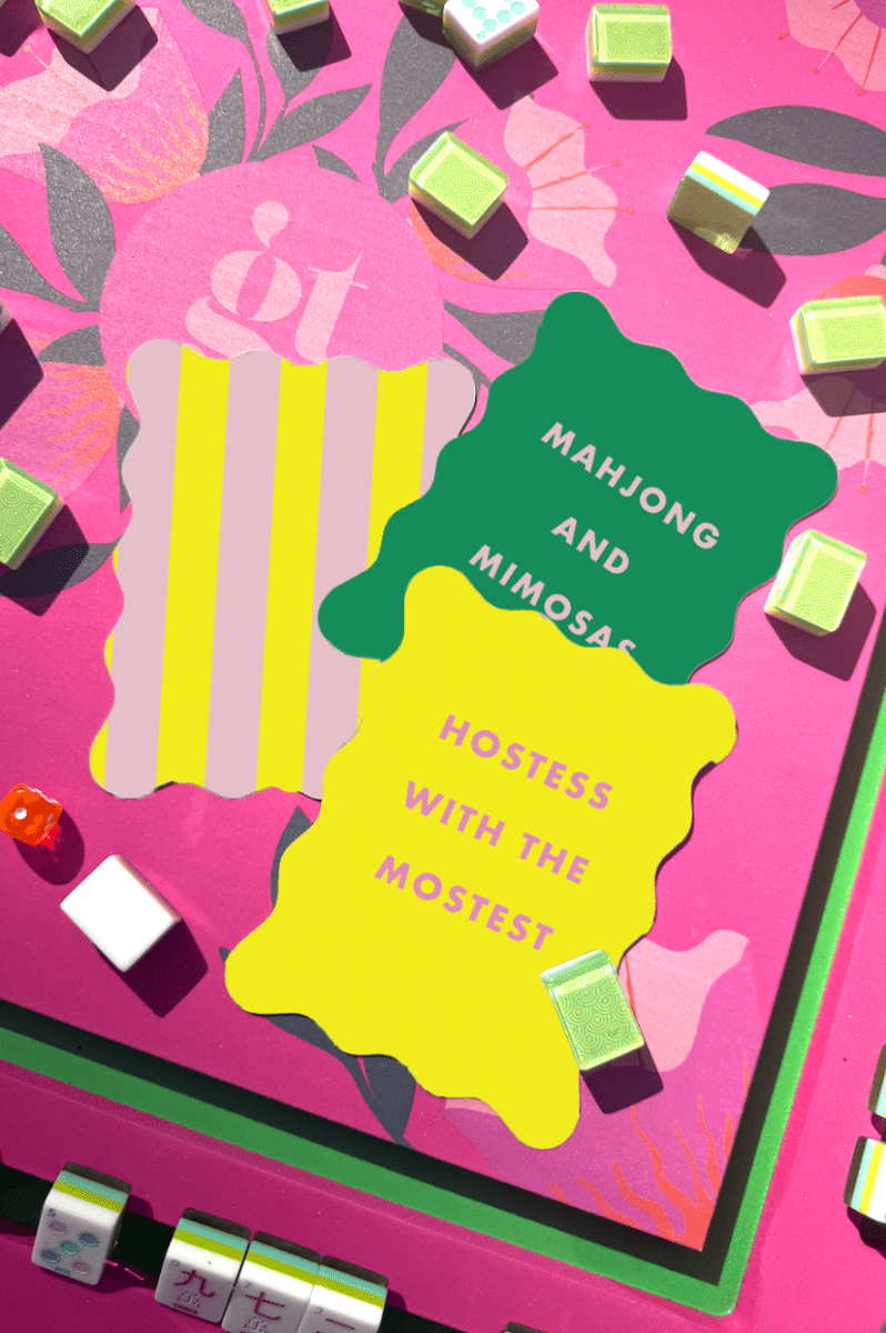 Palm Springs Yellow Mahjong Shufflers Set of 2 - Pages & Parcels