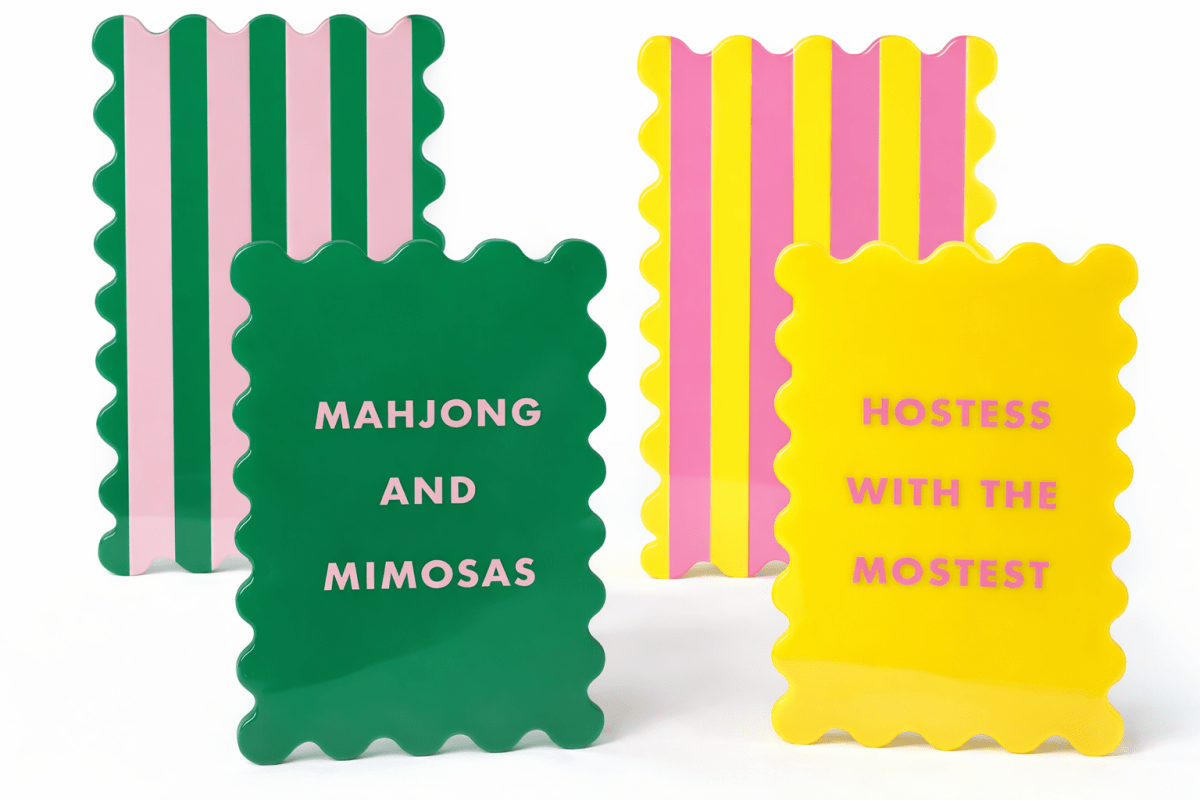 Palm Springs Yellow Mahjong Shufflers Set of 2 - Pages & Parcels