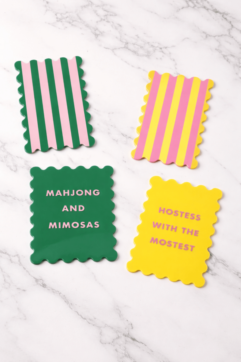 Palm Springs Yellow Mahjong Shufflers Set of 2 - Pages & Parcels