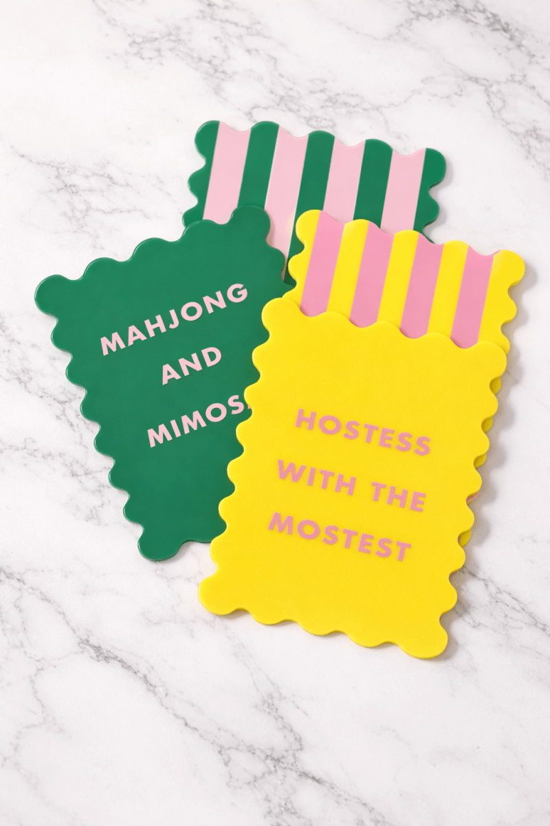 Palm Springs Yellow Mahjong Shufflers Set of 2 - Pages & Parcels