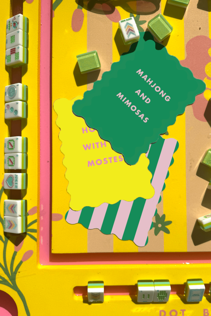 Palm Springs Yellow Mahjong Shufflers Set of 2 - Pages & Parcels