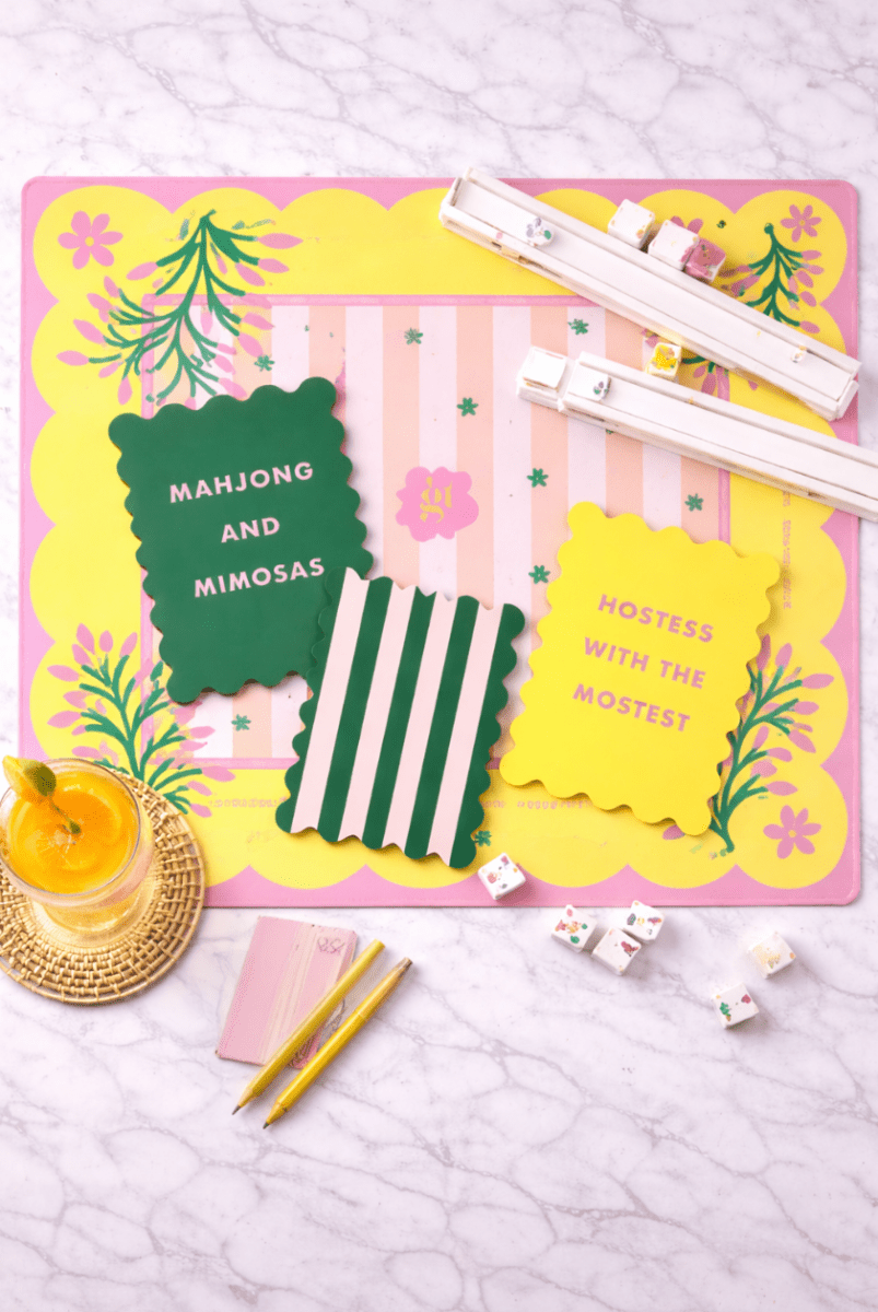 Palm Springs Yellow Mahjong Shufflers Set of 2 - Pages & Parcels