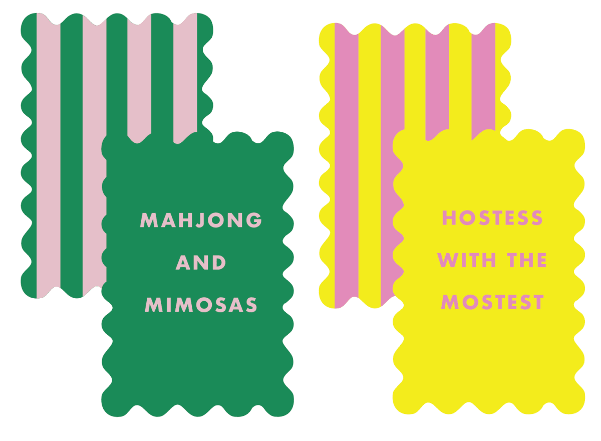 Palm Springs Yellow Mahjong Shufflers Set of 2 - Pages & Parcels