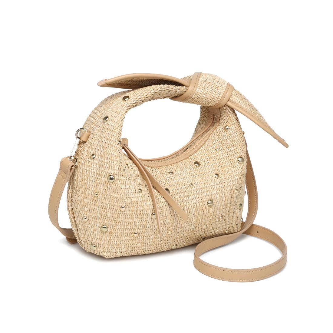 Paloma Studded Straw Crossbody Bag - Pages & Parcels
