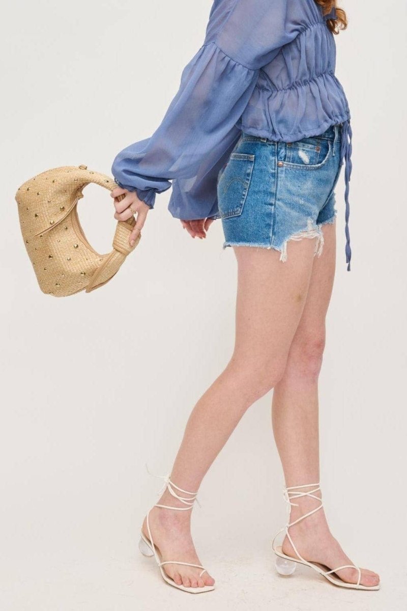 Paloma Studded Straw Crossbody Bag - Pages & Parcels