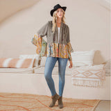 Patchwork Embroidered Kimono Shrug - Pages & Parcels