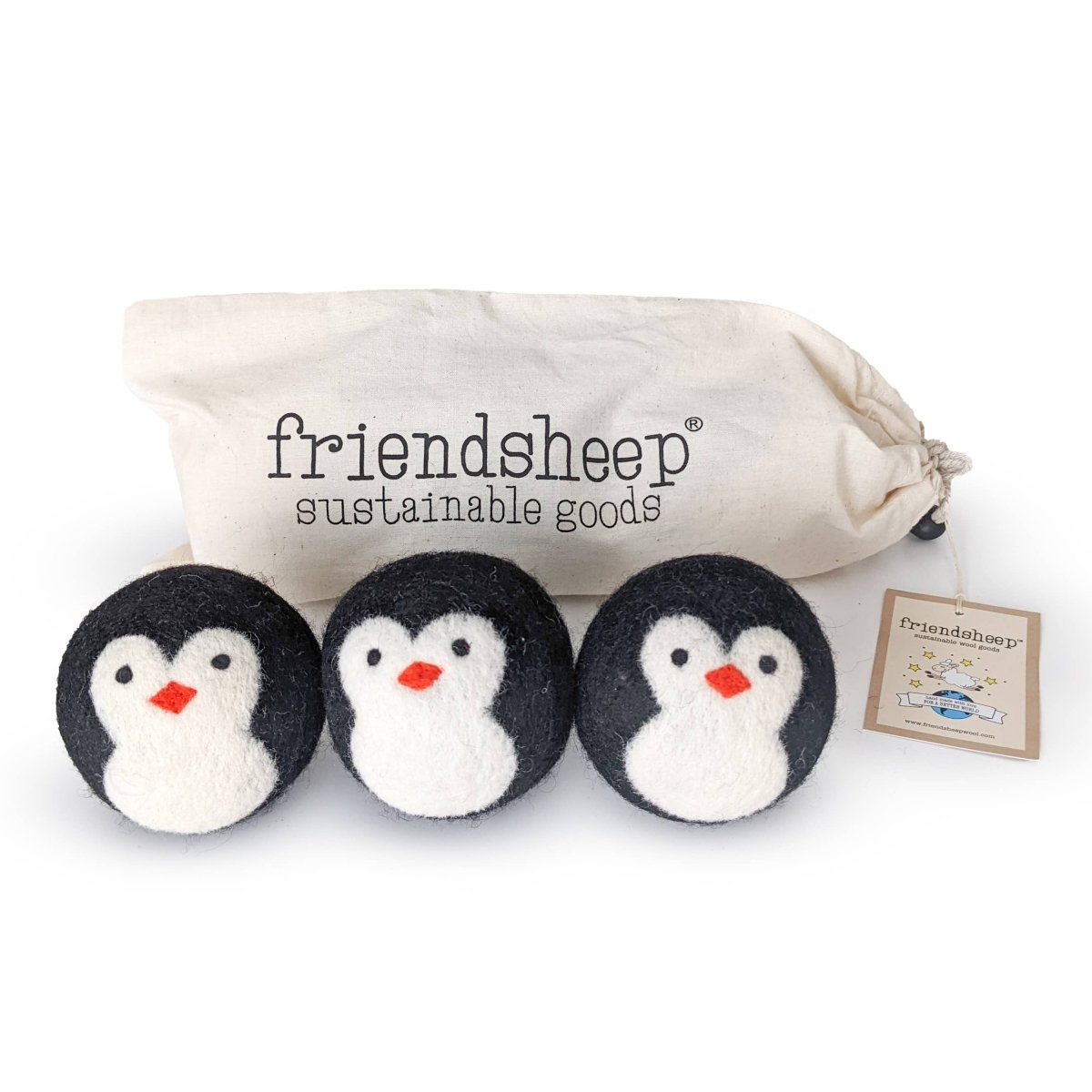 Penguin Eco Wool Dryer Balls - Set of 3 - Pages & Parcels