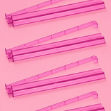Pink Acrylic Mahjong Tile Racks Racks with Pushers Set of 4, 17.5"W - Pages & Parcels