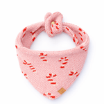 Pink Candy Canes Knit Dog Bandana - Pages & Parcels
