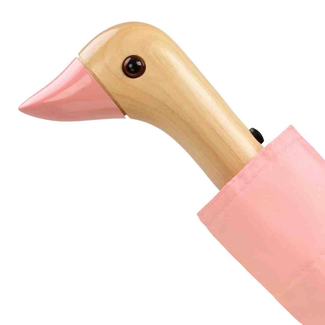 Pink Compact Eco - Friendly Wind Resistant Duck Head Umbrella - Pages & Parcels
