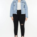 PLUS DENIM JACKET MEDIUM WASH | Kan Can - Pages & Parcels