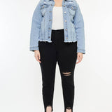 PLUS DENIM JACKET MEDIUM WASH | Kan Can - Pages & Parcels