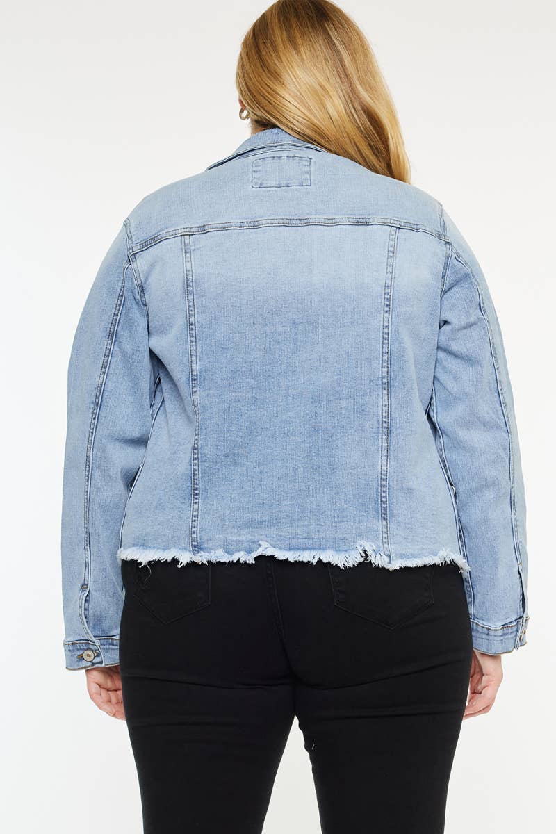 PLUS DENIM JACKET MEDIUM WASH | Kan Can - Pages & Parcels