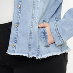 PLUS DENIM JACKET MEDIUM WASH | Kan Can - Pages & Parcels