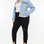 PLUS DENIM JACKET MEDIUM WASH | Kan Can - Pages & Parcels