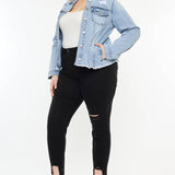 PLUS DENIM JACKET MEDIUM WASH | Kan Can - Pages & Parcels