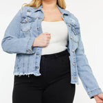 PLUS DENIM JACKET MEDIUM WASH | Kan Can - Pages & Parcels