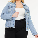 PLUS DENIM JACKET MEDIUM WASH | Kan Can - Pages & Parcels