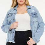 PLUS DENIM JACKET MEDIUM WASH | Kan Can - Pages & Parcels