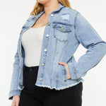 PLUS DENIM JACKET MEDIUM WASH | Kan Can - Pages & Parcels