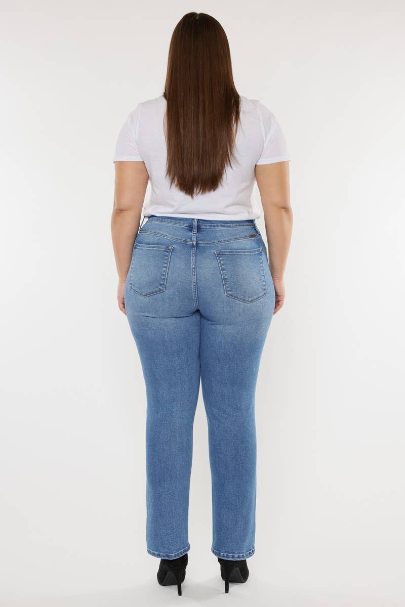 Plus Size High Rise Slim Straight Jeans | Kan Can - Pages & Parcels
