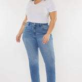 Plus Size High Rise Slim Straight Jeans | Kan Can - Pages & Parcels