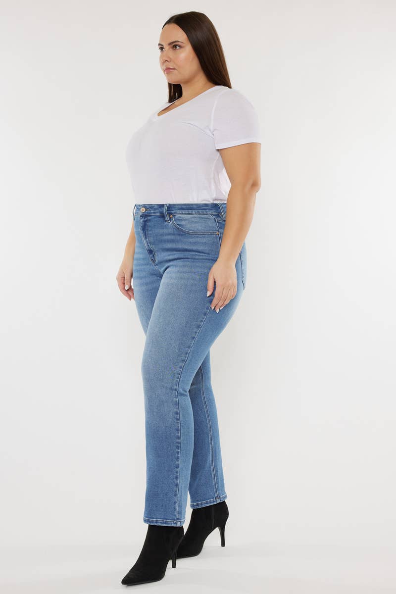 Plus Size High Rise Slim Straight Jeans | Kan Can - Pages & Parcels