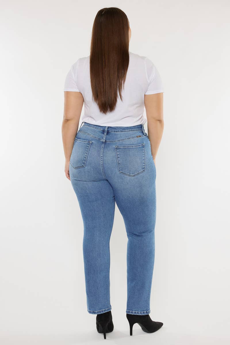 Plus Size High Rise Slim Straight Jeans | Kan Can - Pages & Parcels