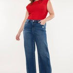 Plus Size High Rise Wide Leg Dark Wash Jeans | Kan C - Pages & Parcels