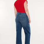 Plus Size High Rise Wide Leg Dark Wash Jeans | Kan C - Pages & Parcels