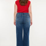 Plus Size High Rise Wide Leg Dark Wash Jeans | Kan C - Pages & Parcels
