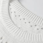 Plus Size Hollow Out Knit Round Neck Dolman Sweater - Pages & Parcels