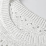 Plus Size Hollow Out Knit Round Neck Dolman Sweater - Pages & Parcels