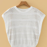 Plus Size Hollow Out Knit Round Neck Dolman Sweater - Pages & Parcels