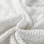 Plus Size Hollow Out Knit Round Neck Dolman Sweater - Pages & Parcels