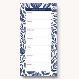 Porcelain Floral Magnetic Meal Plan Notepad, 8x4" - Pages & Parcels