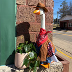 Porch goose in a wild west outfit