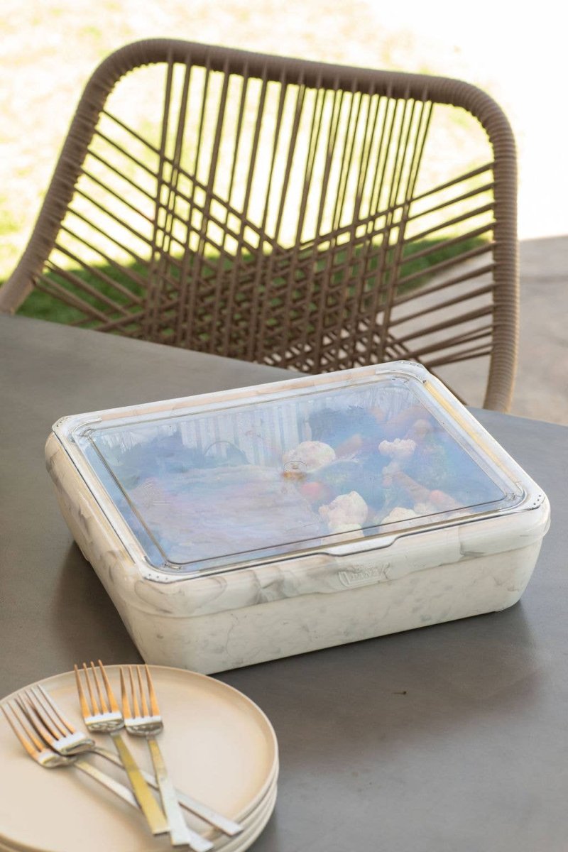 Premium Set - Pan Frame w/ Lid & Hot or Cold Gel Pack - Marble - Pages & Parcels