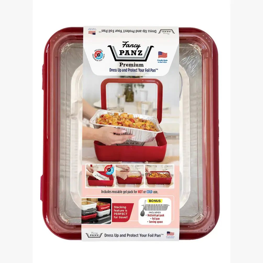 Premium Set - Pan Frame w/ Lid & Hot or Cold Gel Pack - Red - Pages & Parcels