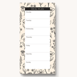 Pressed Floral Magnetic Meal Plan Notepad, 8x4" - Pages & Parcels