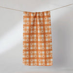 Pumpkin Check Bar Towel - Pages & Parcels