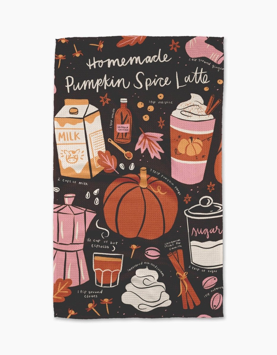 Pumpkin Spice Latte Tea Towel - Pages & Parcels