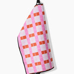Red Pink Plaid Paw Towel - Pages & Parcels