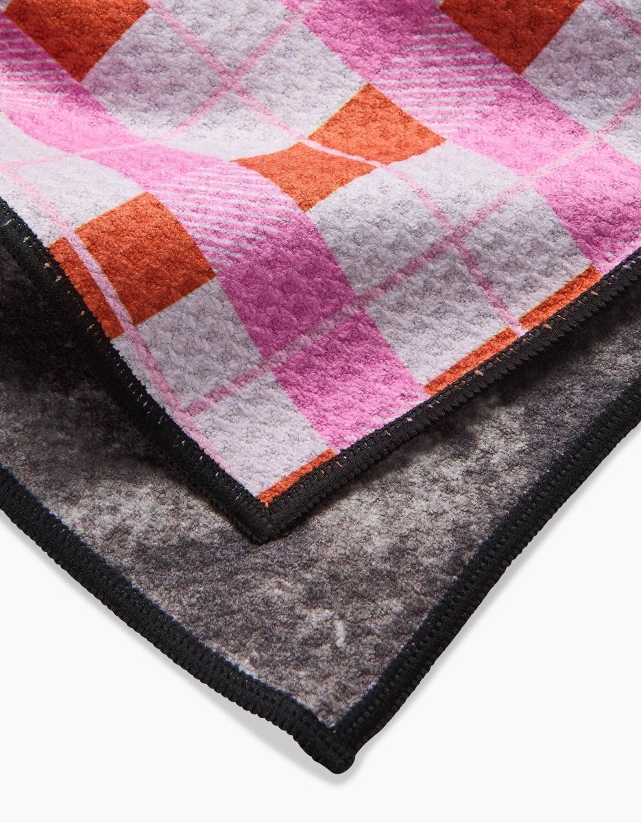 Red Pink Plaid Paw Towel - Pages & Parcels