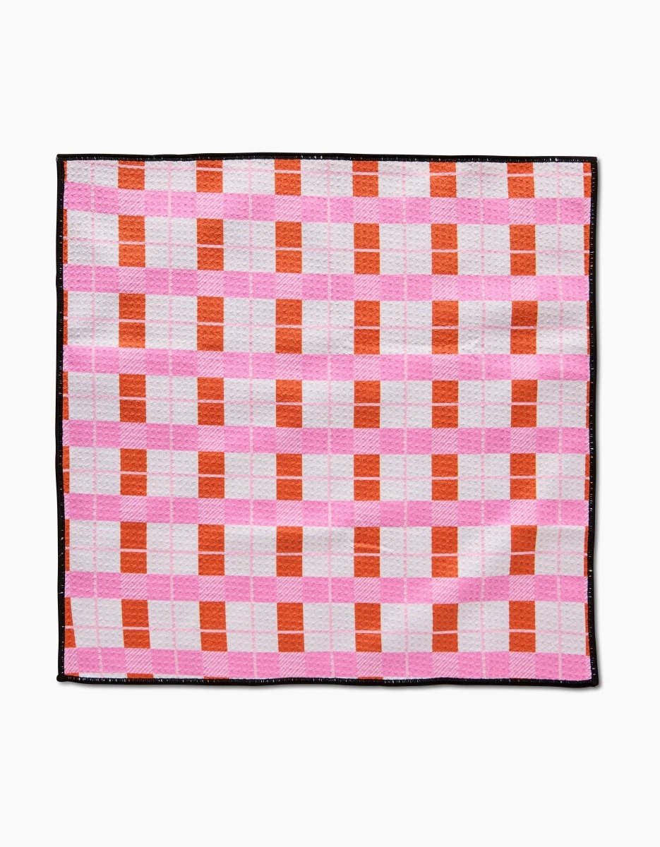 Red Pink Plaid Paw Towel - Pages & Parcels