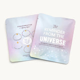 Two packaging pouches with text and product images on a white background