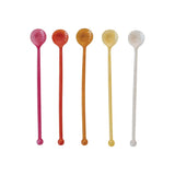 Resin cocktail spoon in marbled colors, set of five