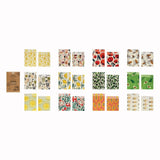 Reusable fabric beeswax food bags with printed patterns, set of two