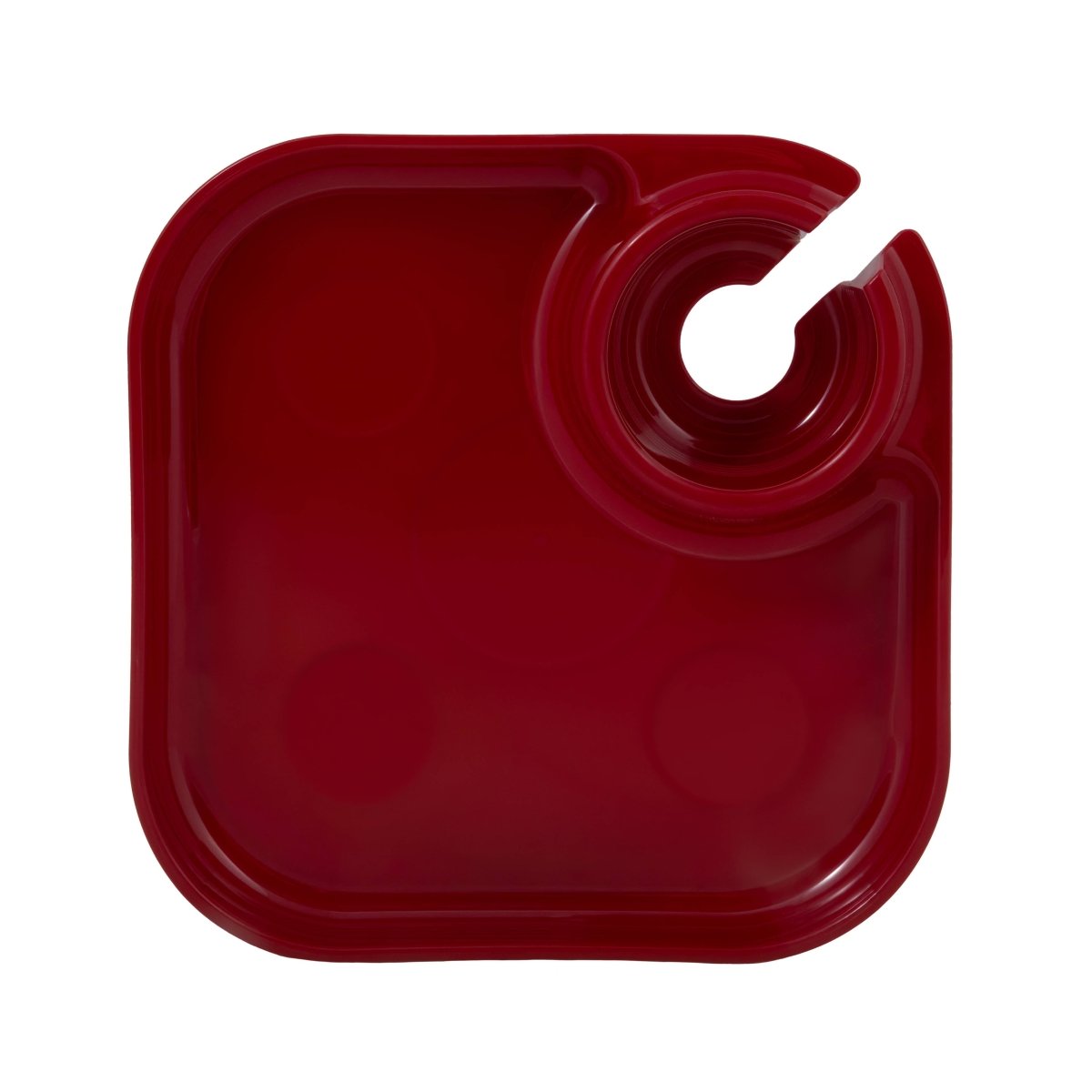 Reusable Party Plates w/ Beverage Holder - Set of 4 - Red - Pages & Parcels